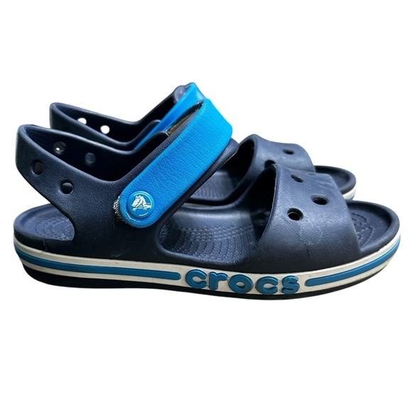 CROCS BAYABAND SANDAL Navy Blue Strap Sandals Size 13  Comfy Summer Beach - Picture 1 of 7